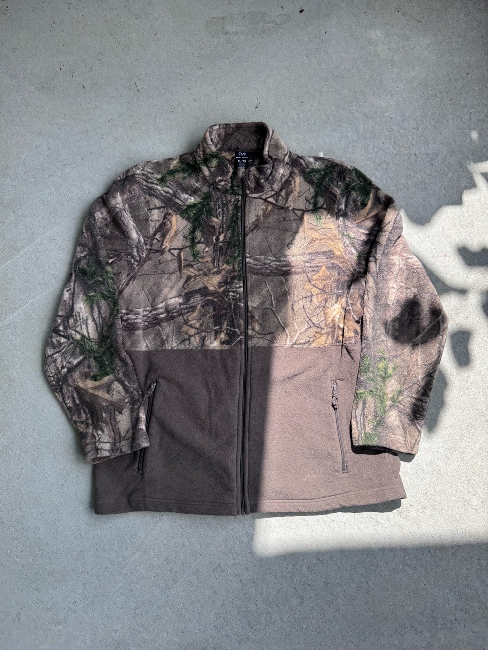 Realtree Camo & Brown Zip‑Up Fleece Jacket